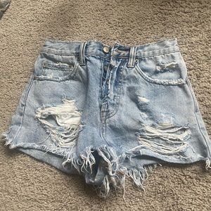 PRPS high rise jean shorts